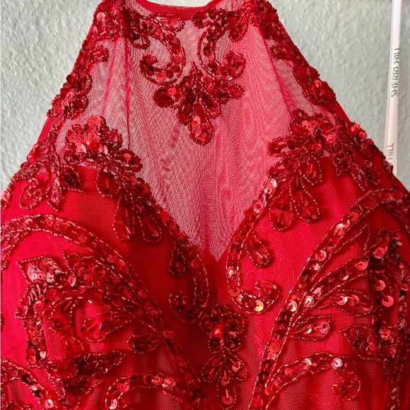 Sherri Hill Radiant Red Formal Dress - Picture 3 of 5